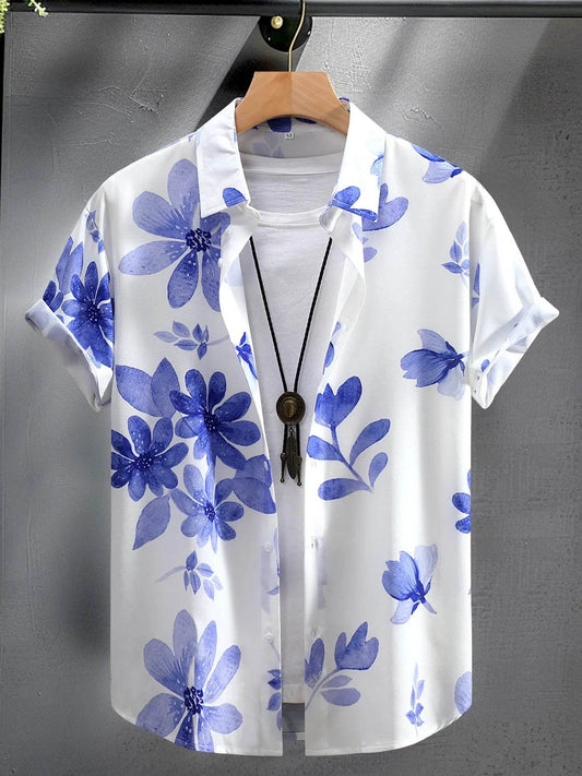 Men's Printed Button Up Short Sleeve Shirt - Purcell's Clothing Company
