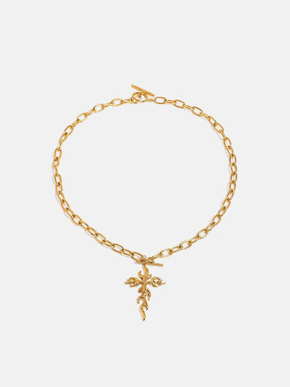 18K Gold-Plated Stainless Steel Cross Necklace - Purcell's Clothing Company