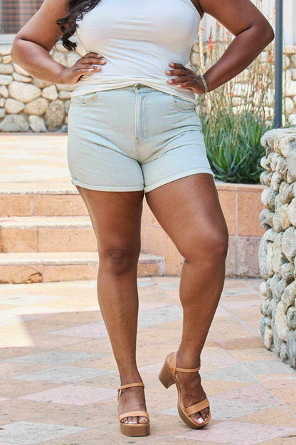 GeeGee Carissa Full Size High Waisted Denim Shorts - Purcell's Clothing Company