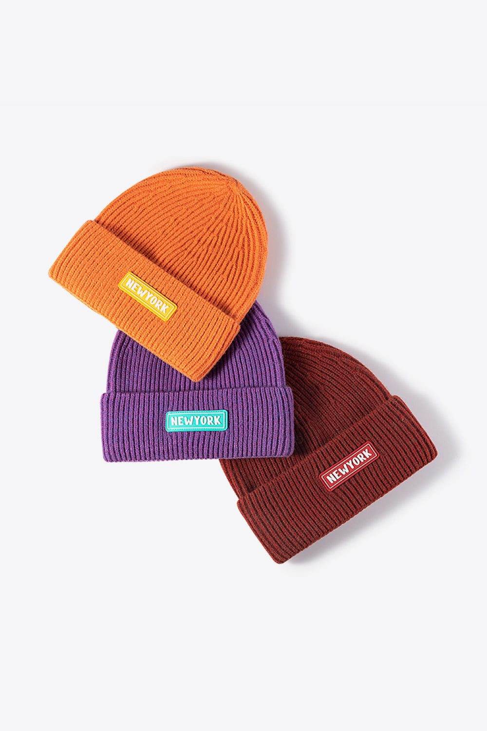 NEWYORK Patch Rib-Knit Cuffed Beanie - Purcell's Clothing Company