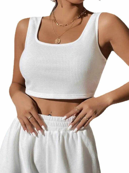 Full Size Wide Strap Tank and Shorts Set Plus Size - Purcell's Clothing Company