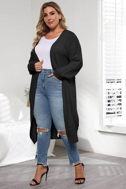 Plus Size Open Front Long Sleeve Cardigan - Purcell's Clothing Company