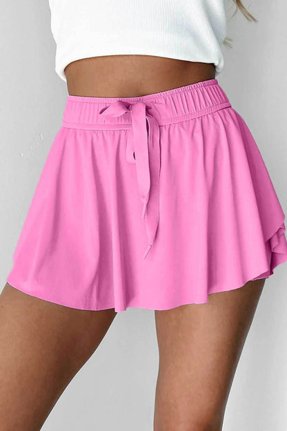 Drawstring High Waist Lined Active Skorts - Purcell's Clothing Company