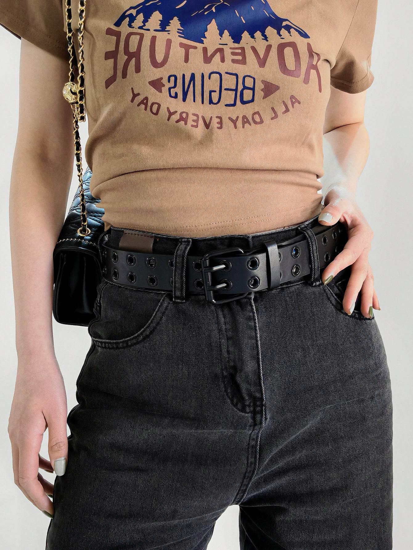 Grommet PU Leather Belt - Purcell's Clothing Company