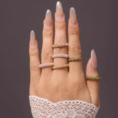 18K Gold-Plated Inlaid Zircon Ring - Purcell's Clothing Company