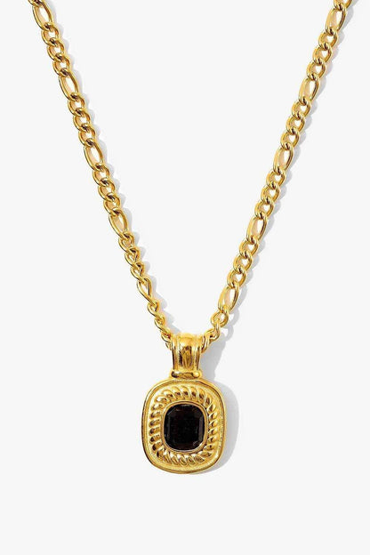 18K Gold Plated Inlaid Rhinestone Pendant Necklace - Purcell's Clothing Company