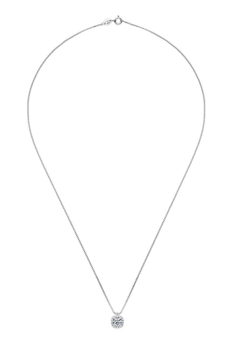 Moissanite Pendant Platinum-Plated Necklace - Purcell's Clothing Company