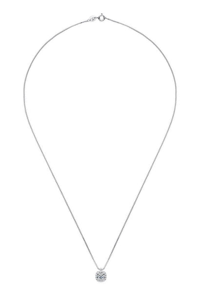 Moissanite Pendant Platinum-Plated Necklace - Purcell's Clothing Company