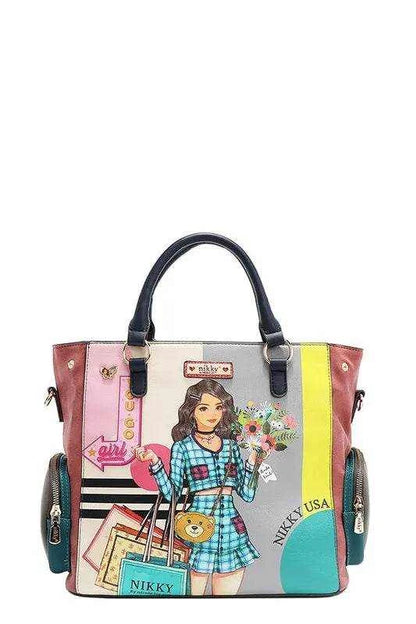 Nicole Lee USA Eco-Leather Handbag with Side Pockets - Purcell's Clothing Company