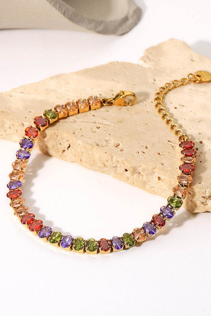 18K Gold Plated Multicolored Zircon Bracelet - Purcell's Clothing Company