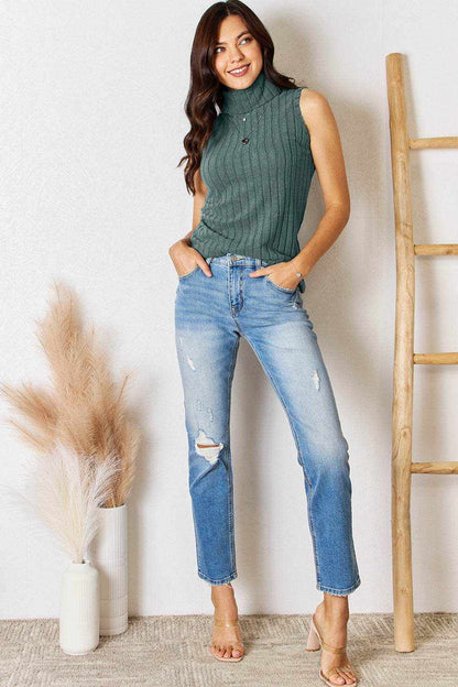 Basic Bae Full Size Ribbed Turtleneck Tank - Purcell's Clothing Company