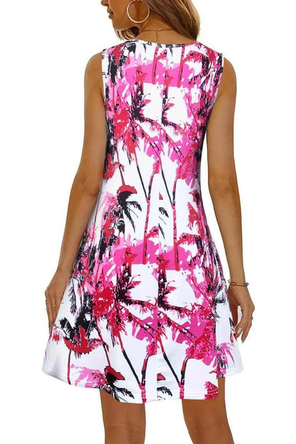 Printed Scoop Neck Wide Strap Mini Dress - Purcell's Clothing Company