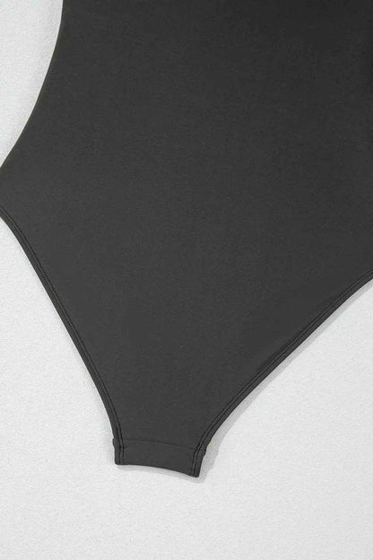 Color Block Padded Square Neck One Piece Swimsuit - Purcell's Clothing Company