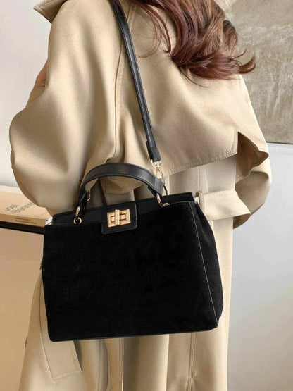 Solid Color Handbag with Removable Strap - Purcell's Clothing Company