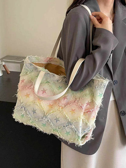 Raw Hem Rainbow Color Tote Bag - Purcell's Clothing Company