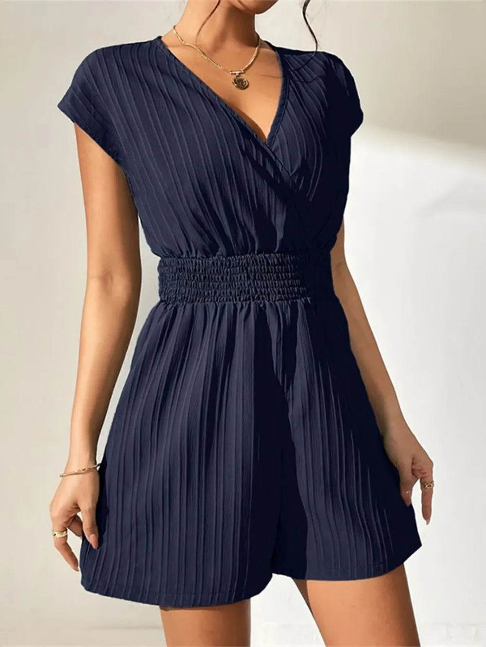 Tied Surplice Short Sleeve Romper - Purcell's Clothing Company