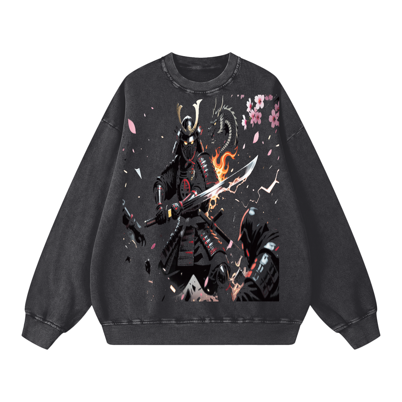 Legendary Samurai Snow Washed Oversized Sweatshirt (UNISEX)