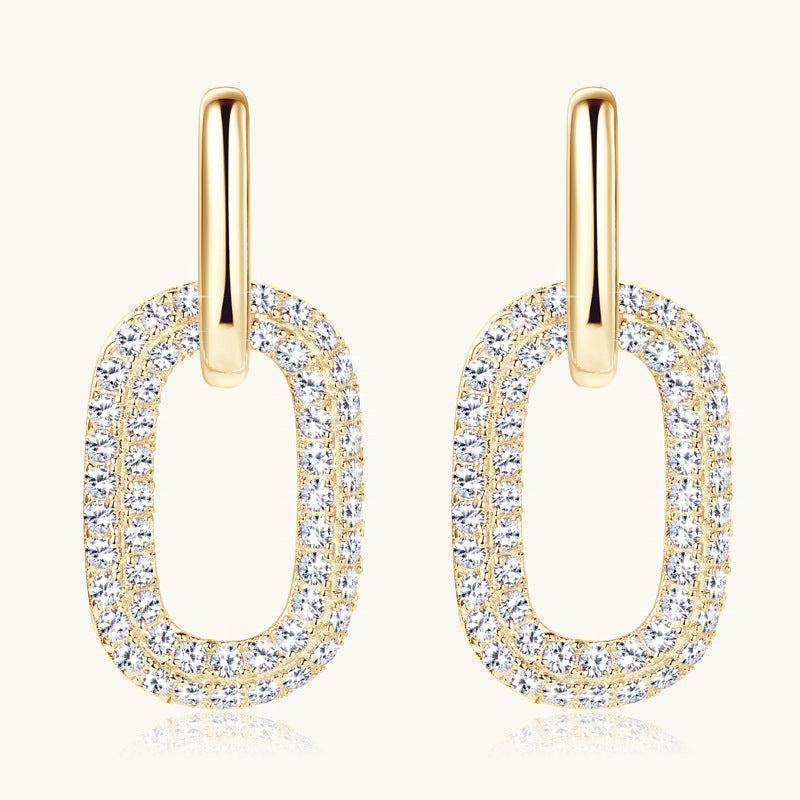 2.16 Carat Moissanite 925 Sterling Silver Earrings - Purcell's Clothing Company