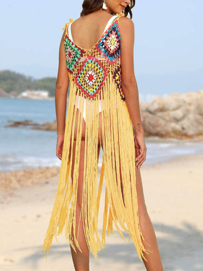 Fringe Spaghetti Strap Cover-Up - Purcell's Clothing Company