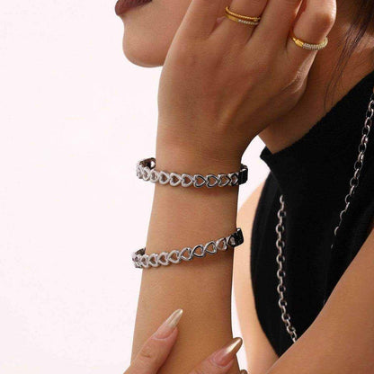 18K Gold-Plated Stainless Steel Heart Bracelet - Purcell's Clothing Company