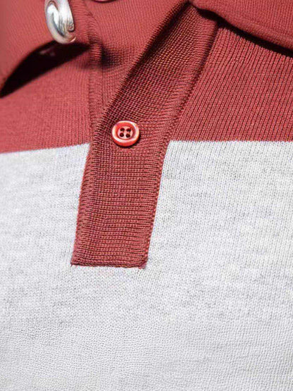Striped Long Sleeve Knit Polo - Purcell's Clothing Company