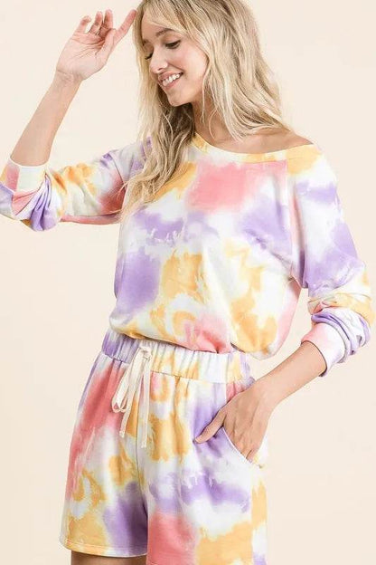 BiBi Tie Dye French Terry Top and Shorts Set - Purcell's Clothing Company