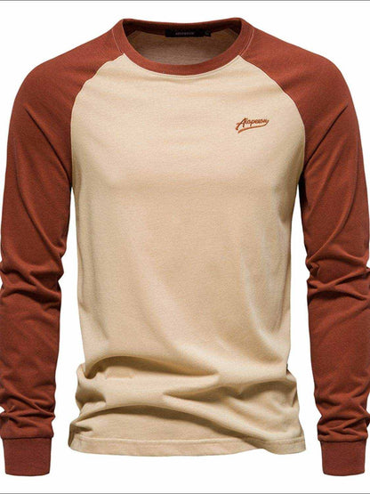 Contrast Round Neck Raglan Sleeve T-Shirt - Purcell's Clothing Company