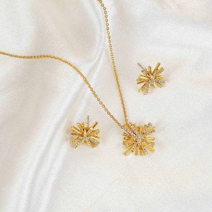 Starburst Gold-Plated Earrings and Necklace Set - Purcell's Clothing Company