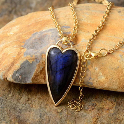 Copper Labradorite Heart Shape Necklace - Purcell's Clothing Company