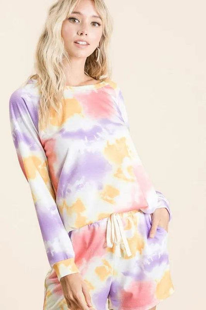 BiBi Tie Dye French Terry Top and Shorts Set - Purcell's Clothing Company