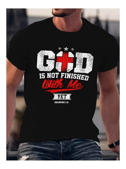 God Is Not Finished With Me Yet T-Shirt - Christian Quote Inspirational Gift Faith Shirt - Purcell's Clothing Company