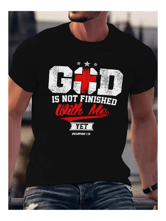 God Is Not Finished With Me Yet T-Shirt - Christian Quote Inspirational Gift Faith Shirt