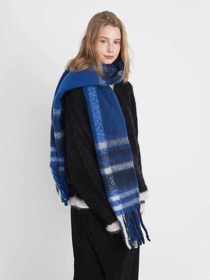 Fringe Plaid Polyester Scarf - Purcell's Clothing Company