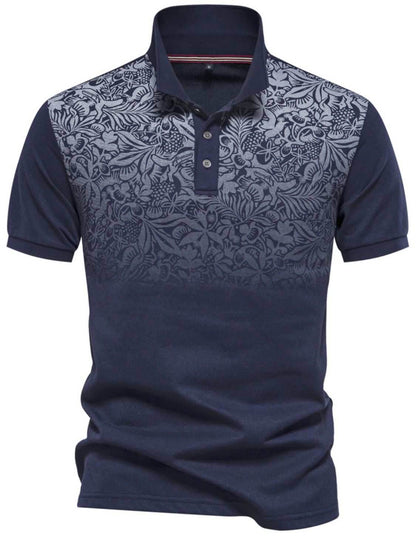 Printed Collared Neck Short Sleeve Polo - Purcell's Clothing Company