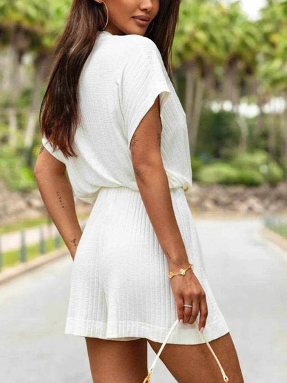 Surplice Short Sleeve Romper - Purcell's Clothing Company