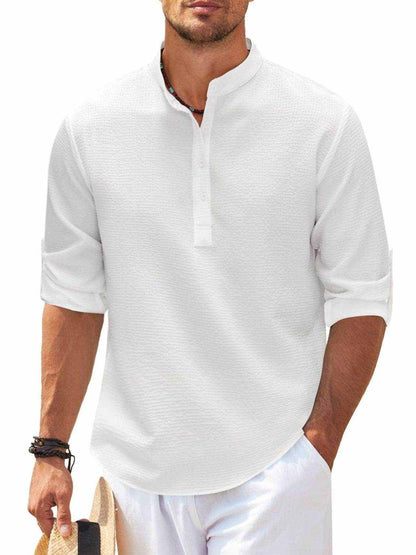 Half Button Long Sleeve Shirt - Purcell's Clothing Company