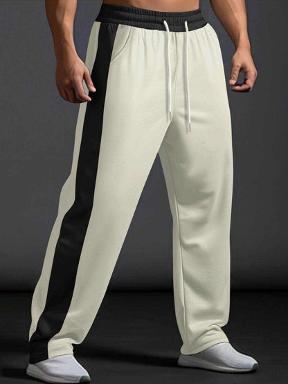 Drawstring Contrast Wide Leg Pants - Purcell's Clothing Company