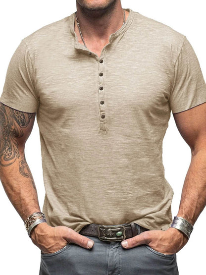 Casual Henley Short Sleeve Button Top - Purcell's Clothing Company