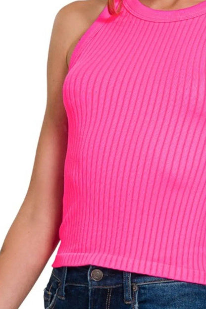 Zenana Seamless Ribbed Crop Tank - Purcell's Clothing Company
