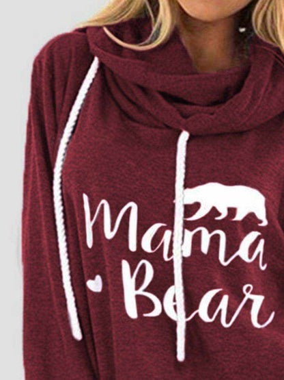 Drawstring Letter Graphic Long Sleeve Hoodie - Purcell's Clothing Company
