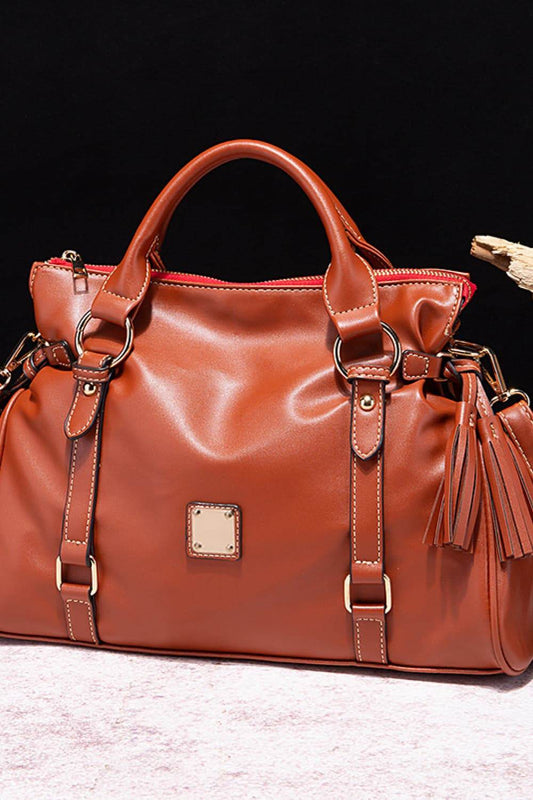 PU Leather Handbag with Tassels - Purcell's Clothing Company