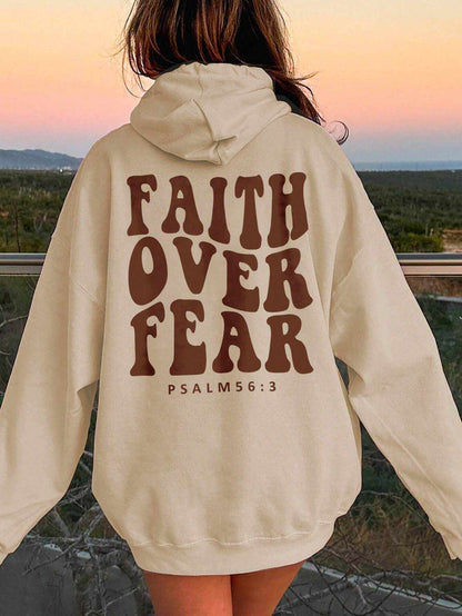 FAITH OVER FEAR Dropped Shoulder Hoodie - Purcell's Clothing Company
