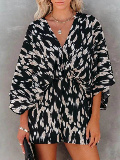 Oversized Tied Back Printed Romper - Purcell's Clothing Company