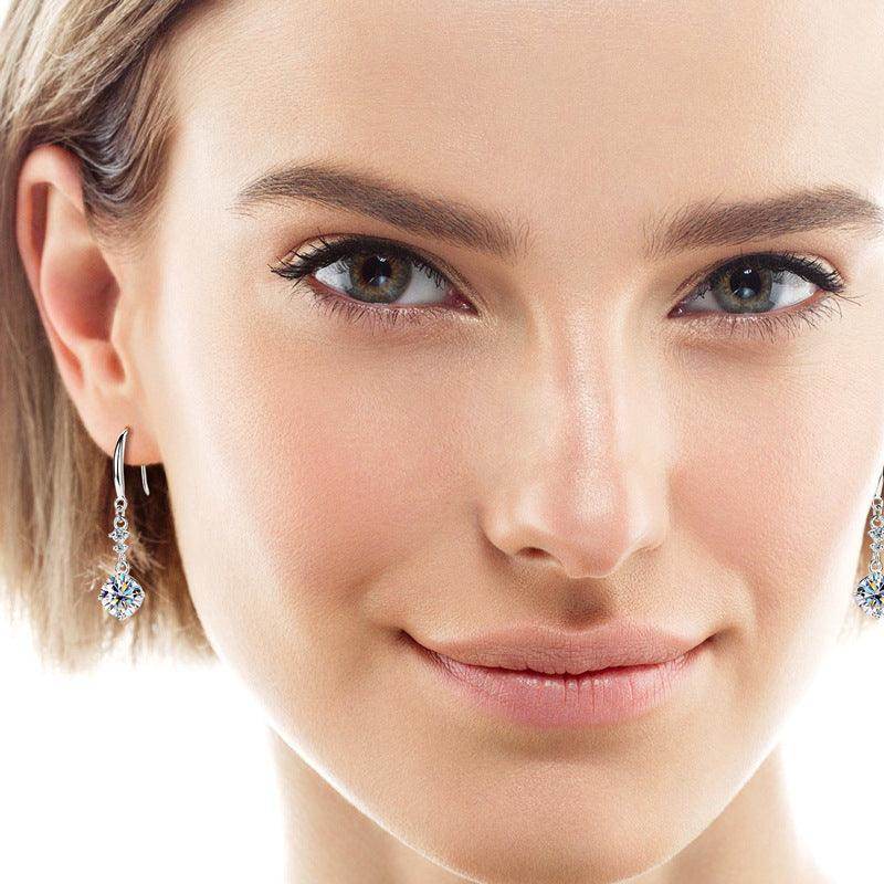 2 Carat Moissanite 925 Sterling Silver Earrings - Purcell's Clothing Company