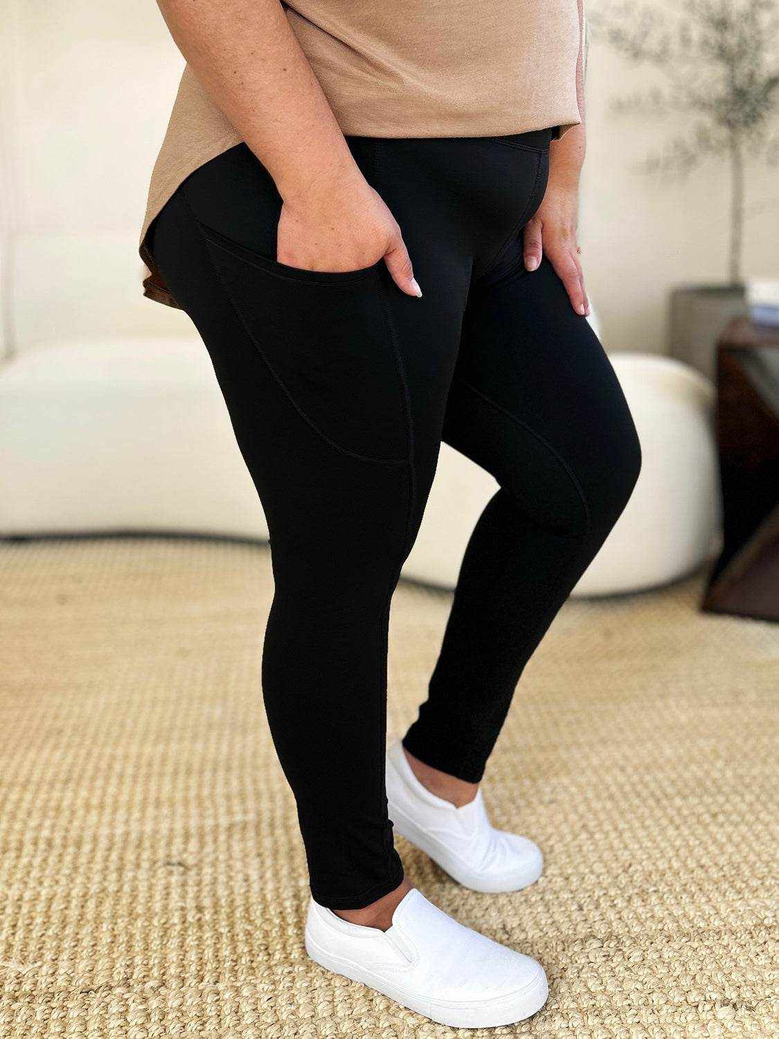 Wide Waistband Sports Leggings - Purcell's Clothing Company