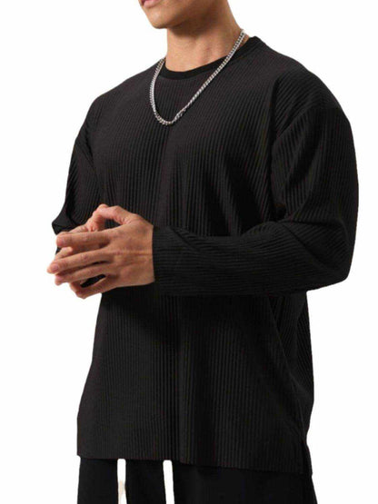 Poly-Stretch Round Neck Long Sleeve T-Shirt - Purcell's Clothing Company