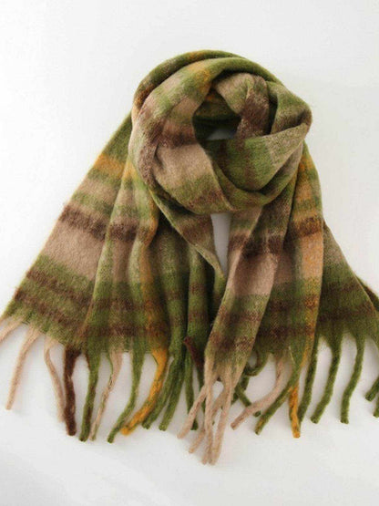 Fringe Plaid Polyester Scarf - Purcell's Clothing Company