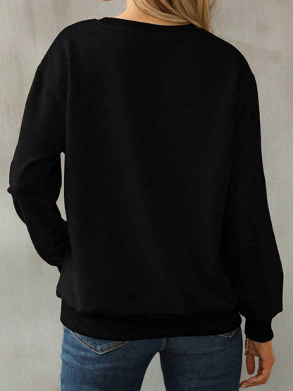Graphic Round Neck Long Sleeve Sweatshirt - Purcell's Clothing Company