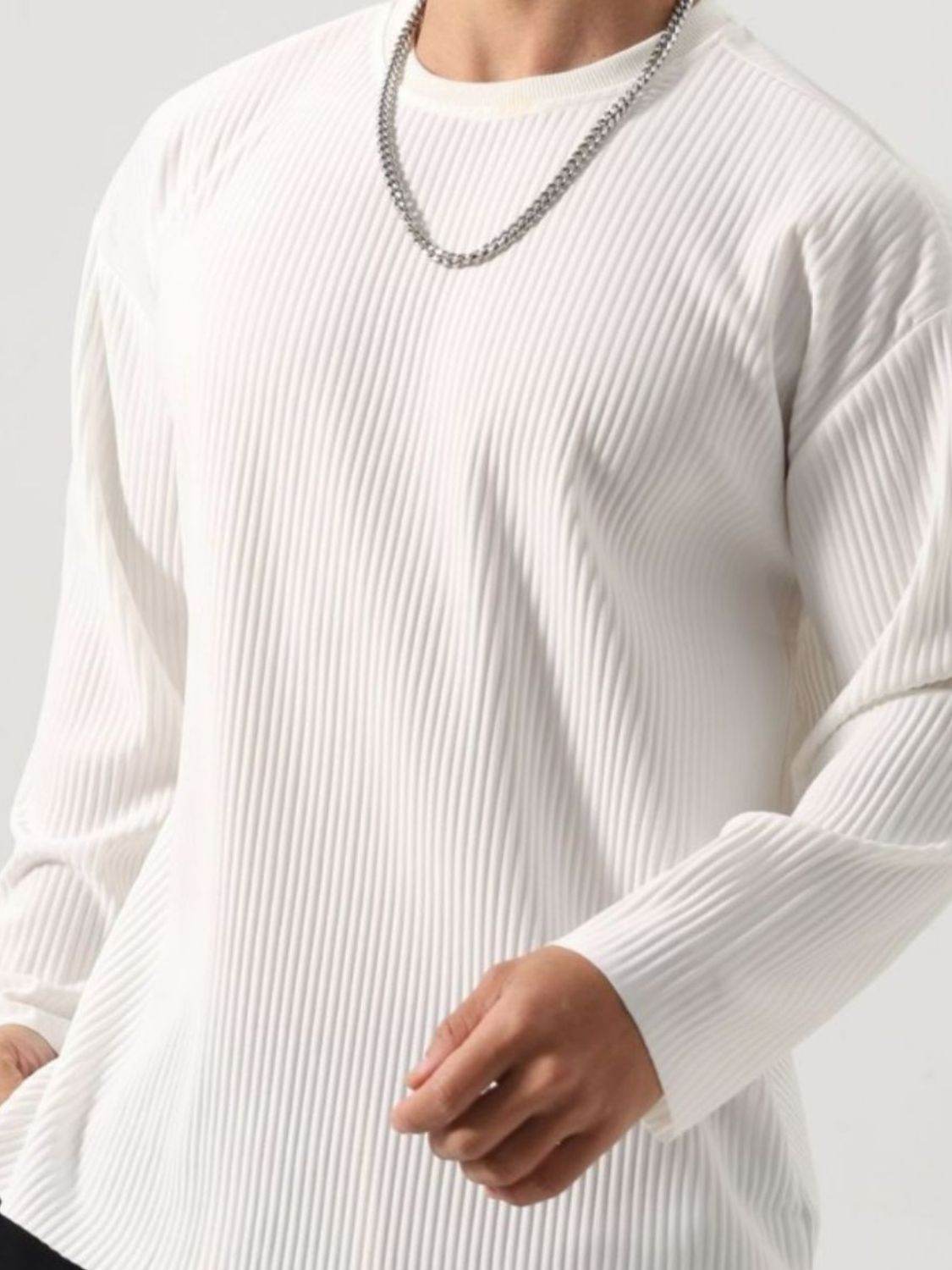 Poly-Stretch Round Neck Long Sleeve T-Shirt - Purcell's Clothing Company