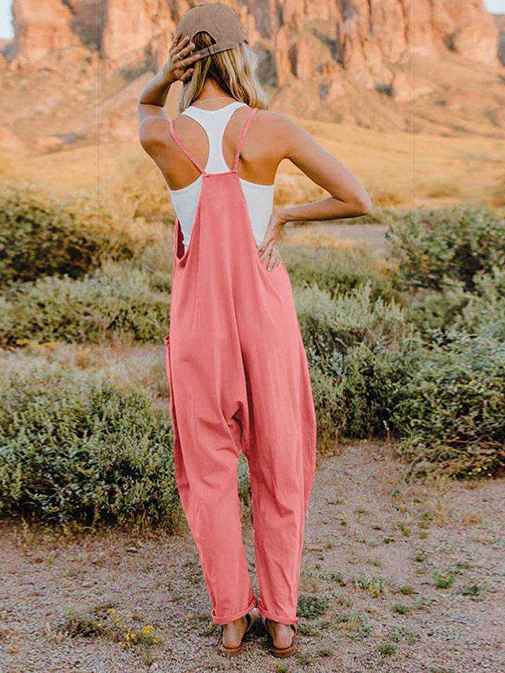 Double Take Full Size Sleeveless V-Neck Pocketed Jumpsuit - Purcell's Clothing Company